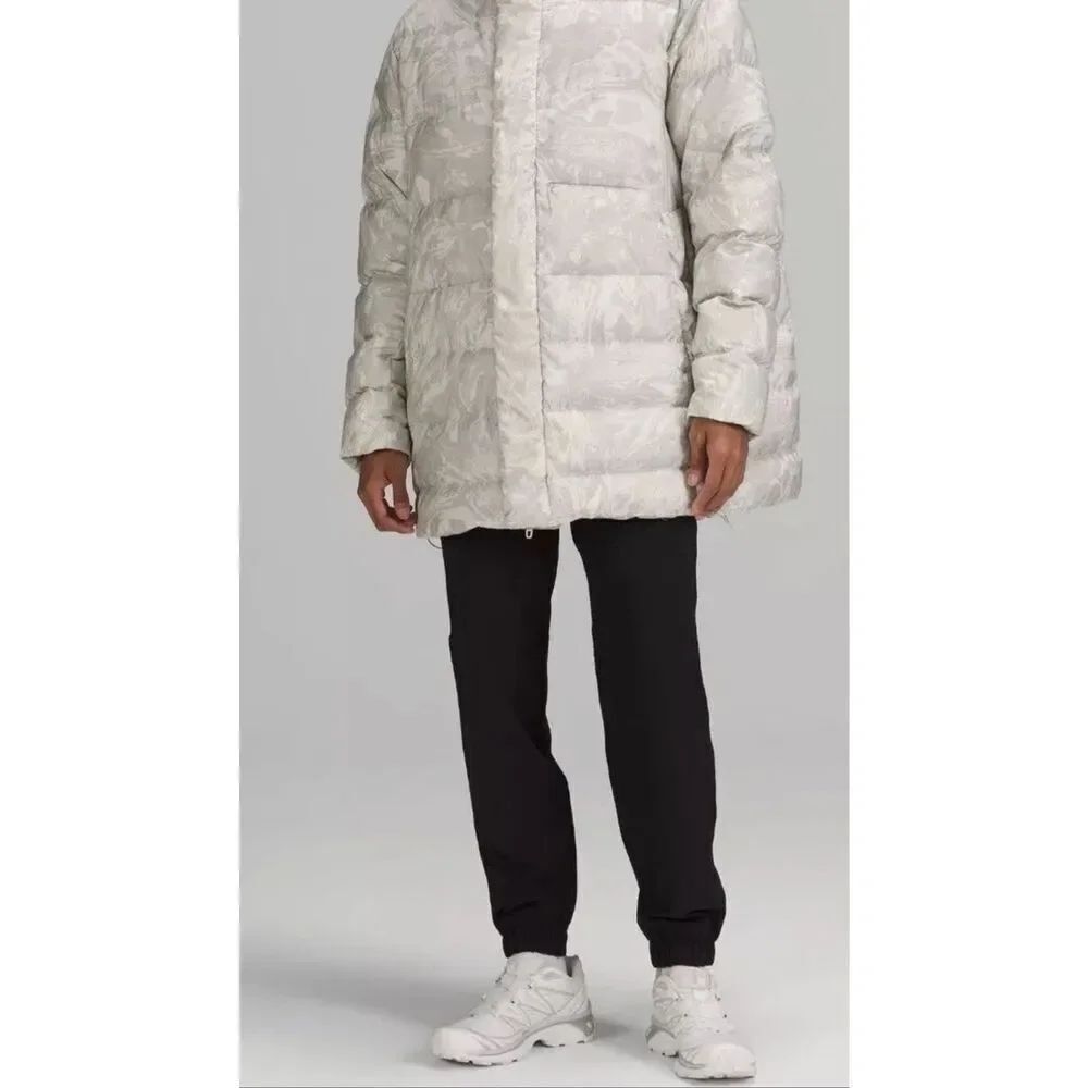 Lululemon Down Jacket Maple Metamorphosis Light Neutral Multi Men’s L Water-Repe